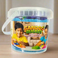 Sandoo Bucket | 1Kg Kinetic Sand for Kids with 15 Moulds & Tools | Magic Sensory Sand Toy Set for Boys & Girls Age 3+ | DIY Educational Activity Kit & Birthday Gift Idea