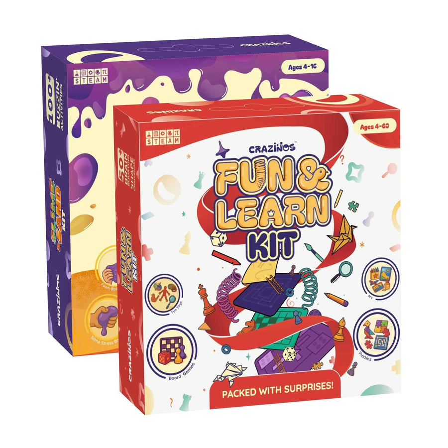 2 Kits | Fun & Learn Kit + Slime & Sand Kit Combo | For 8-10 Learners| Ages 4 to 60