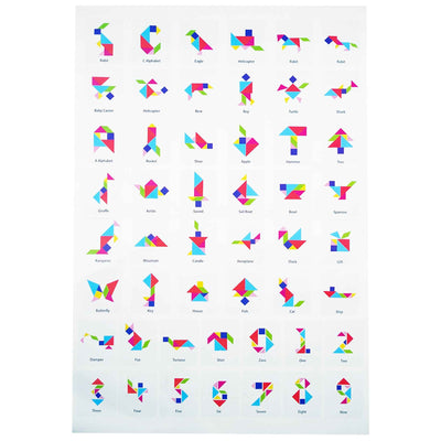 Tangram Puzzle Game for Kids – STEM Certified | 48 Tangram Challenge Designs Sheet | Fun Brain Teaser for Boys & Girls Age 4–14 | Creative Learning Toy