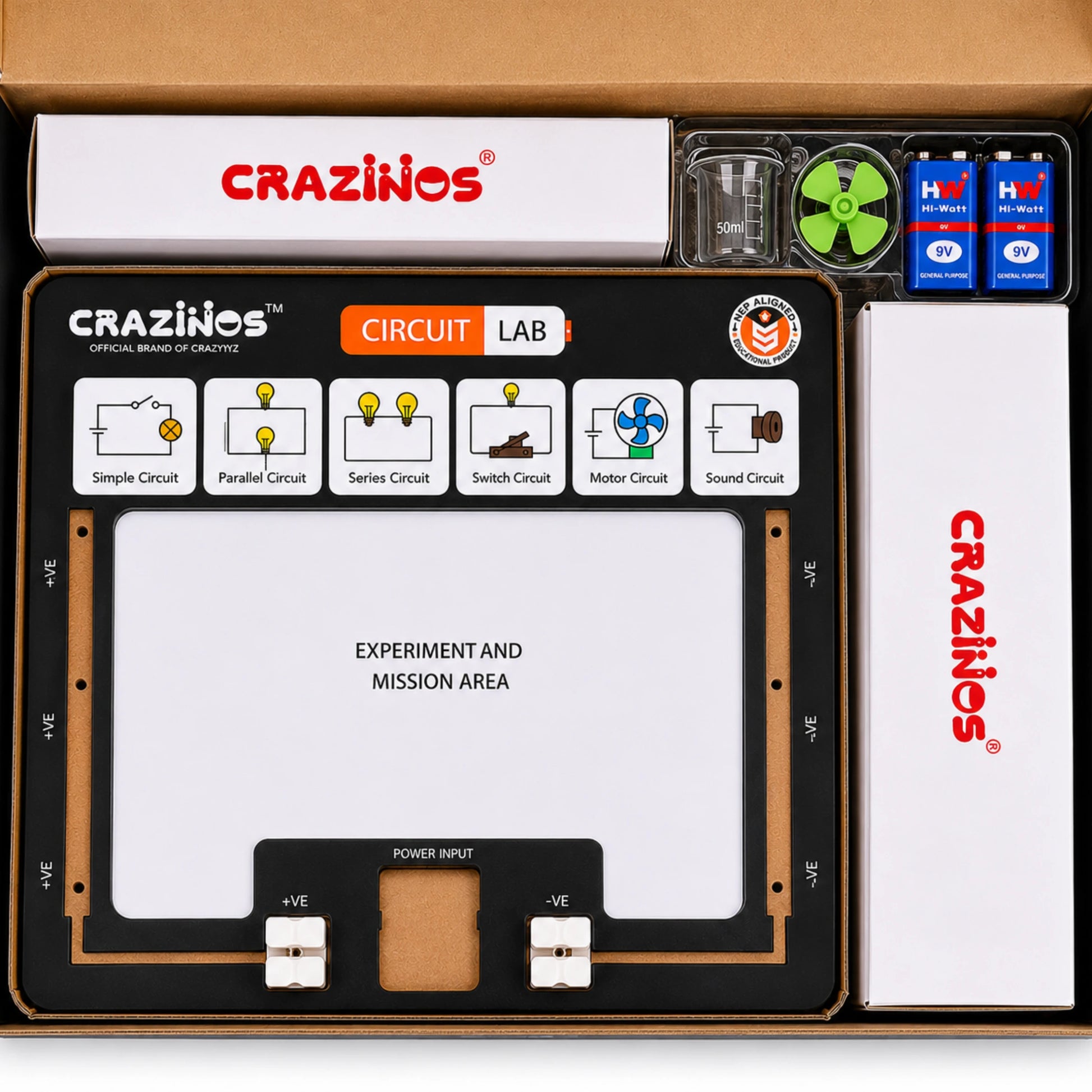 CRAZINOS Electricity Practical Kit – 50+ Circuit Experiments for