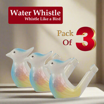 Ceramic Water Whistle Toy –Handmade Terracotta Animal figurative Instrument, Fill The Water and Blow The Bird for Different Sounds – Bird Whistle Music Toy