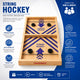 Crazinos Wooden String Hockey Game | Fast Sling Puck Board Game for Kids & Adults | Premium Wooden Tabletop Game with 8 Pucks | Family Fun & Party Game