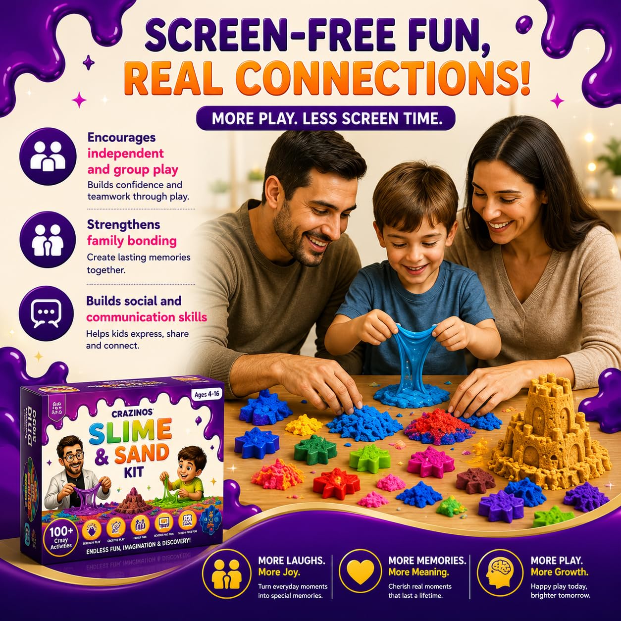 3 in 1 Slime, Sand and Clay Kit | 100+ Hands-On STEM & Sensory