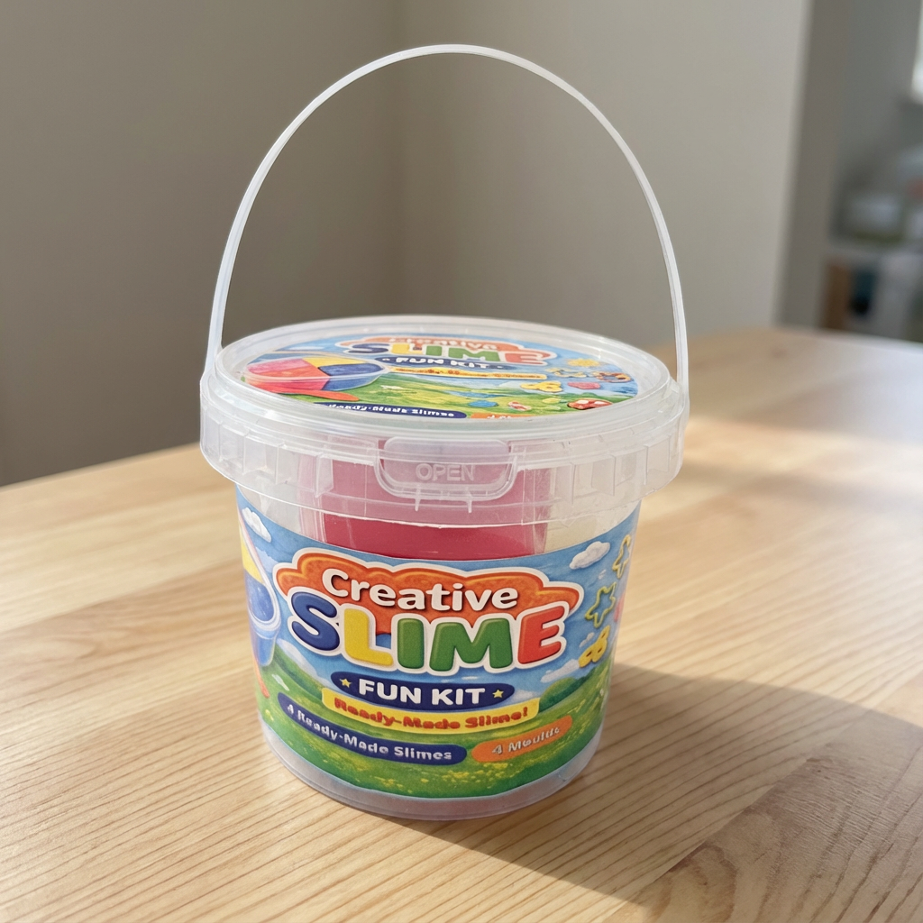 Crazinos Kids Ready Made Slime | Bucket Set with Moulds Art Slime