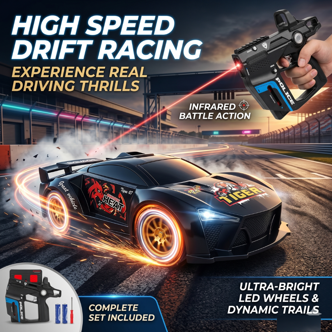 CRAZINOS RC Racing Car | 2.4G Remote Control Car with Lights, Sound & Rubber Tyres | High Speed Toy Car for Kids Age 4+
