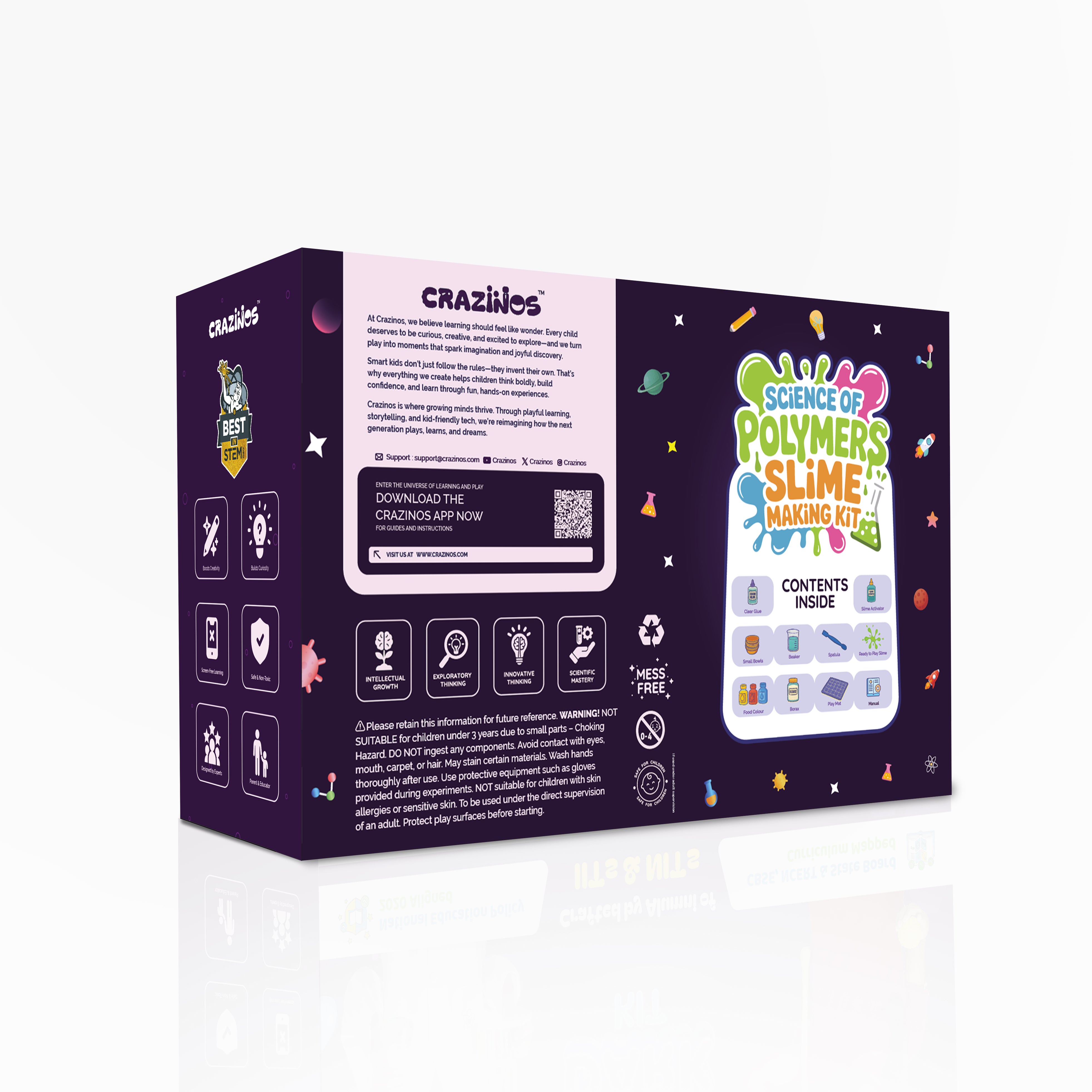 Science of Polymers Slime Making Kit | DIY Slime Kit with Glue, Activator, Colors, Essence, Ready Slime, Tools | STEM Education Toy for School Projects, Learning & Birthday, Return Gifts for Kids Age 4-18