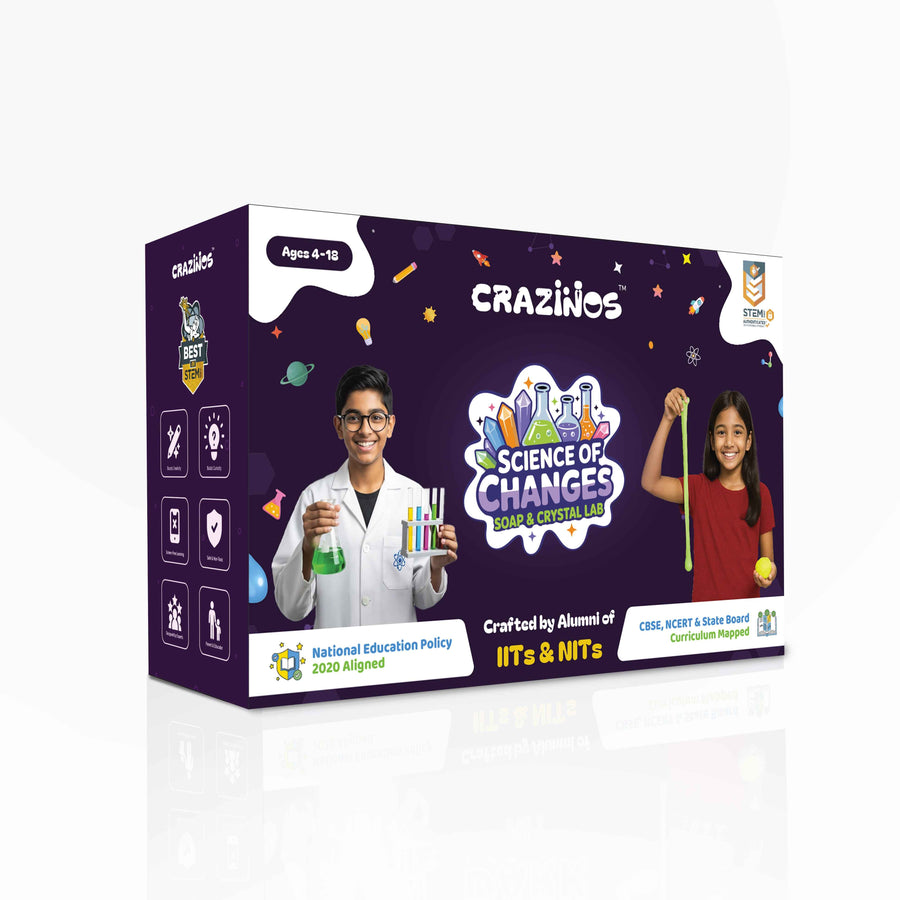 Science of Changes Soap & Crystal Making Kit for Kids |  for Boys and Girls Ages 4–18 | STEM Education Toy for School Projects, Learning & Birthday, Return Gifts