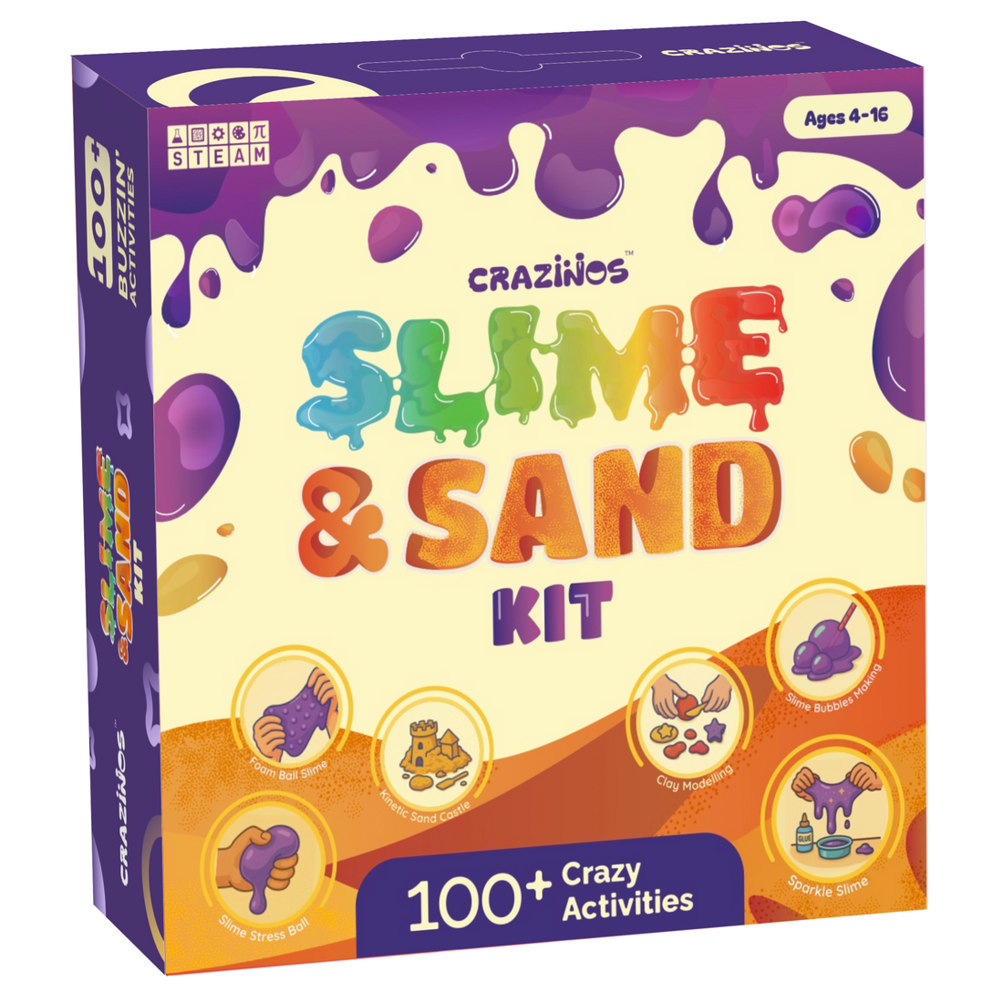 2 Kits | Mega Science Kit + Slime & Sand Kit Combo | For 8-10 learners | Ages 4-16